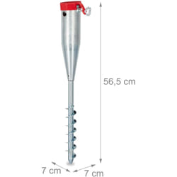Base per ombrellone con presa a terra base 25-55 mm in acciaio zincato argento