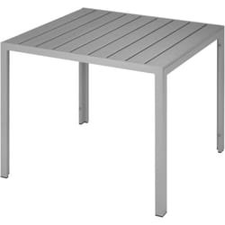 Helloshop26 - Tavolo da giardino quadrato in alluminio 90 x 90 cm grigio