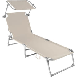 Lettino prendisole da giardino in acciaio beige