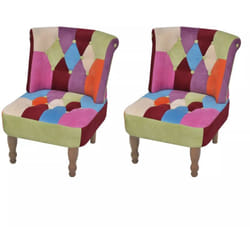 Poltrona poltrona lounge di design divano club da soggiorno senza braccioli con tessuto patchwork 2 pezzi