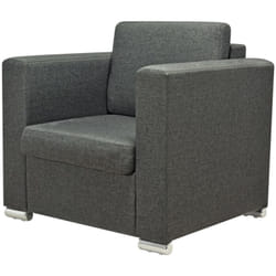 Poltrona poltrona lounge di design divano club soggiorno tessuto grigio scuro