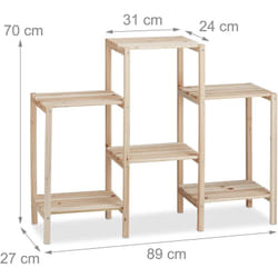 Helloshop26 - Portavasi da fiori per scale in legno per piante, decorazione naturale