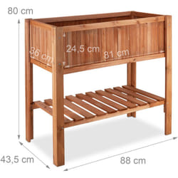 Helloshop26 - Fioriera porta orto su piedi 4 piedi in legno di abete 88 cm