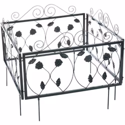Recinzione da giardino decorativa in metallo • Dimensioni per pannello A x L x P: 47 x 56,5 x 1,5 cm (con paletto) • Lunghezz ...