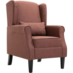 Helloshop26 - Poltrona poltrona lounge design club divano soggiorno tessuto marrone