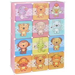 Helloshop26 - Scaffale per bambini, armadietto modulare in plastica, armadio per animali, armadio rosa