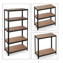 Scaffale per carichi pesanti con clip per cantina, garage, 180 cm, in acciaio mdf nero