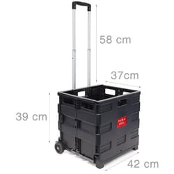 Helloshop26 - Carrello pieghevole per il trasporto della spesa con ruote nere