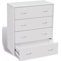 Credenza credenza consolle mobile contenitore con 4 cassetti 71 cm bianco