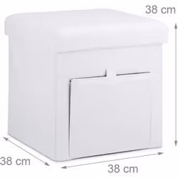 Dettagli sul pouf pieghevole in lino • Dimensioni A x L x P: 38 x 38 x 38 cm • Dimensioni interne A x L x P: 35 x 35 x 35 cm ...