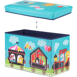 Helloshop26 - Sgabello contenitore per giocattoli, pouf portaoggetti per bambini, blu