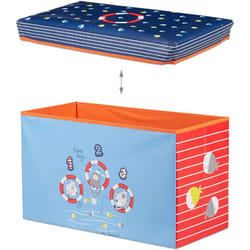 Helloshop26 - Sgabello contenitore per giocattoli, pouf portaoggetti per bambini, blu