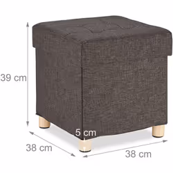 Sgabello contenitore con rivestimento in tessuto Spazio per giornali, coperte, giocattoli e molto altro Design elegante che s ...