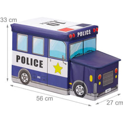 Sgabello pouf cassapanca Portagiochi pouf pieghevole per bambini blu scuro