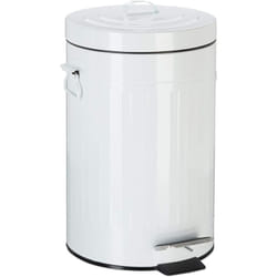 Pattumiera da bagno a pedale da cucina vintage in metallo 12 litri bianco