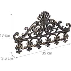 Helloshop26 - Appendiabiti da parete con 5 ganci, colore bronzo antico