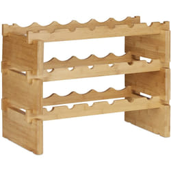 Helloshop26 - Portabottiglie impilabile in bambù a 3 livelli da 45 cm