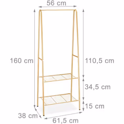 Dettagli dello scaffale con contenitore • Dimensioni totali A x L x P: 160 x 61,5 x 38 cm • Peso: 3 kg • Metallo verniciato a ...