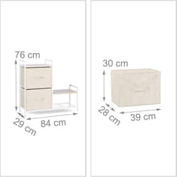 Helloshop26 - Cassettiera contenitore con cassetti in tessuto beige