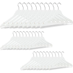 Helloshop26 - Set di 30 grucce con tacche in legno bianco