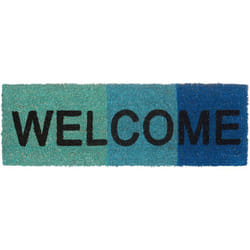 Helloshop26 - Zerbino tappetino porta d'ingresso tergicristallo fibre di cocco tappetino blu