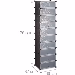 Scarpiera con molto spazio per riporre Dimensioni AxLxP: 176 x 49 x 37 cm Dimensioni per scomparto AxLxP: 17 x 45 x 35 cm Pes ...