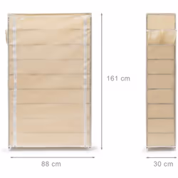 Dettagli sulla scarpiera per 45 paia • Dimensioni A x L x P: 161 x 88 x 30 cm • Peso: ca. 3 Kg • Materiale: telaio in tubo d' ...