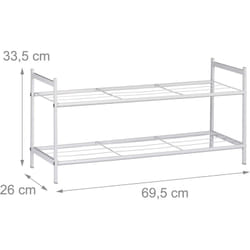 Scaffale scarpiera con 2 ripiani in meta 6 paia bianco