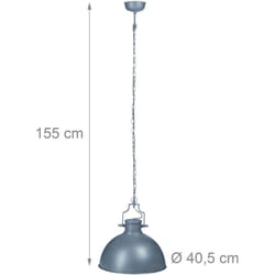 Lampada a sospensione industriale plafoniera grigia