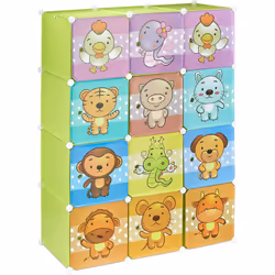Scaffale con sistema a incastro Bambini Dimensioni totali A x L x P: ca. 145 x 110,5 x 46,5 cm 2x scomparti con asta AxLxP: c ...