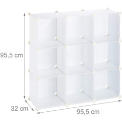 Ripiano portaoggetti 9 armadietti modulari Montaggio fai da te plug in libreria in plastica nera bianca