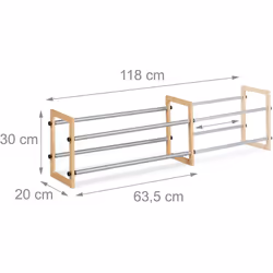 1x scarpiera in pezzi singoli Scarpiera espandibile nei dettagli Portata massima per supporto 3 kg In legno e ferro Colore na ...