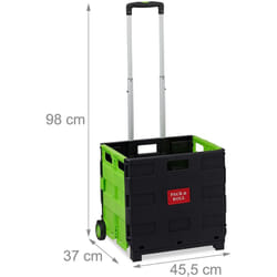 Helloshop26 - Carrello spesa pieghevole con maniglia ruote in gomma 35 kg passeggino mercato alluminio plastica verde