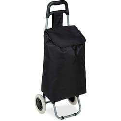 Carrello spesa pieghevole con borsa rimovibile Carrello spesa da 28 litri ruote nere