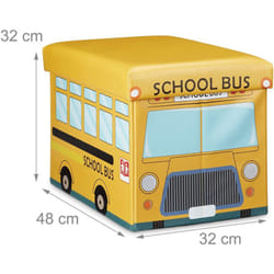 Helloshop26 - Sgabello pieghevole per bambini, in materiale sintetico, con coperchio, pouf, giallo