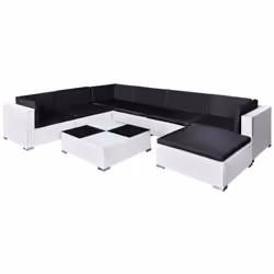 Questo set di mobili da giardino in rattan è una perfetta combinazione di stile e funzionalità. Con questo set di mobili da g ...
