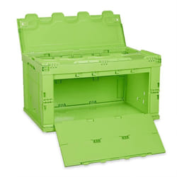 Helloshop26 - Scatola da trasporto pieghevole con coperchio 60 litri verde
