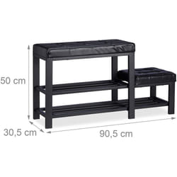 Helloshop26 - Panca da ingresso scarpiera panca sgabello 90,5 cm nero