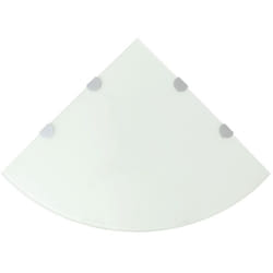 Helloshop26 - Mensola angolare di design con supporti cromati, vetro bianco 45 x 45 cm
