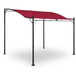 Helloshop26 - Pergola padiglione barnum pergolato tenda riparo giardino gazebo terrazza beige inclinato rosso 2,6 x 3 m