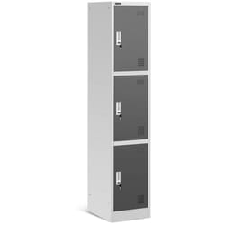 Armadio guardaroba 3 scomparti in acciaio 194 cm grigio