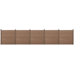 Recinzione frangivista in legno composito (wpc) marrone 183 x 879 cm
