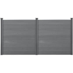 Recinzione per parabrezza in legno composito (wpc) 183 x 357 cm grigia