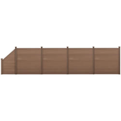 Recinzione frangivista quadratica e obliqua in legno composito (wpc) marrone 183 x 799 cm
