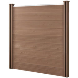 Recinzione da giardino, frangivento in legno composito (wpc), marrone 183 x 187 cm