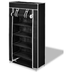 Helloshop26 - Scaffale per scarpiere 10 paia in tessuto nero