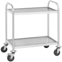 Helloshop26 - Carrello di servizio - 2 ripiani - fino a 150 kg in acciaio