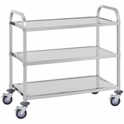 Materiale del carrello Acciaio inossidabile Materiale delle rotelle Gomma termoplastica Capacità di carico (totale) 150 kg Nu ...