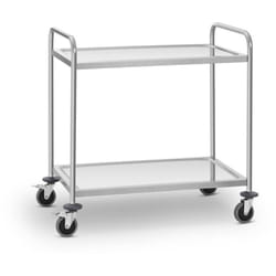 Helloshop26 - Carrello di servizio in acciaio inox - 2 vassoi - 120 kg