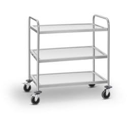Helloshop26 - Carrello di servizio in acciaio inox - 3 vassoi - 150 kg